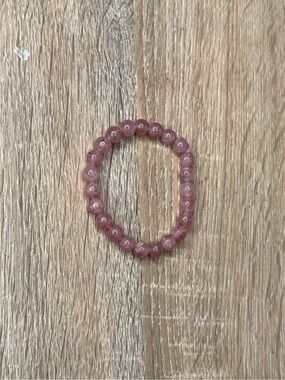 Natural Rose Quartz Beaded Stretch Bracelet